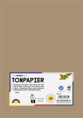 Színes papír, A4, 130 g, 100 lap, FOLIA, őzbarna
