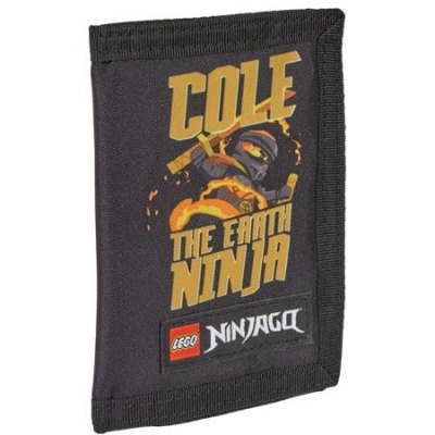 Pénztárca, tépőzáras, LEGO "Ninjago Cole", fekete-mintás