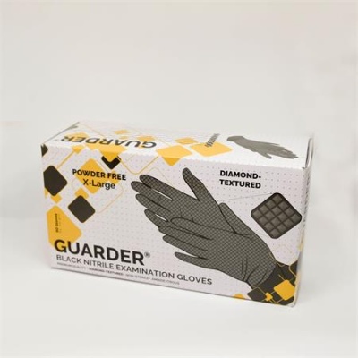 Védőkesztyű, egyszer használatos, nitril, 8,4g, XL méret, 90 db, púder nélküli, fekete